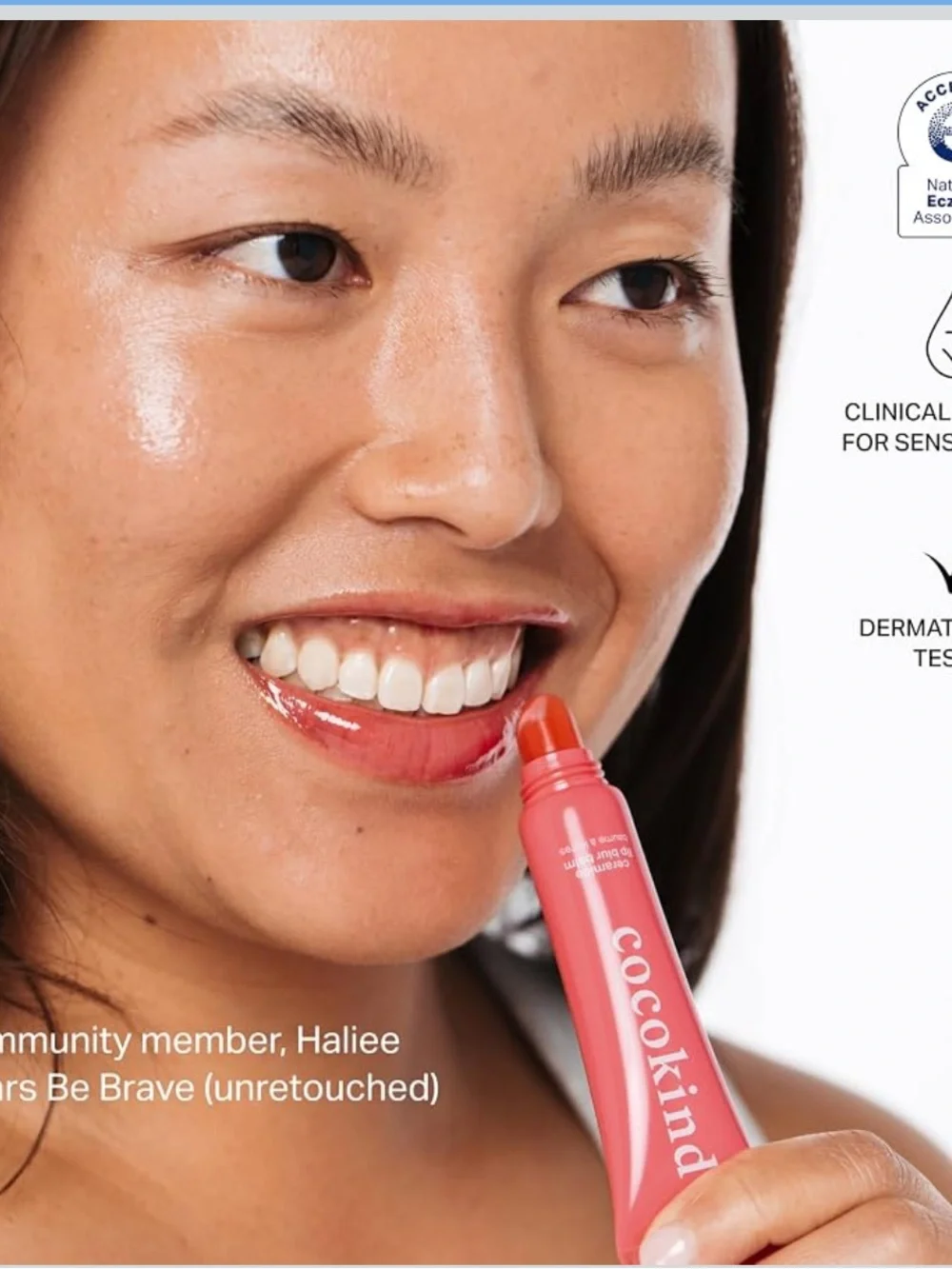 Cocokind Ceramide Lip Blur Balm, Be Brave - Hot Pink Hydrating Lip Balm 3 pack